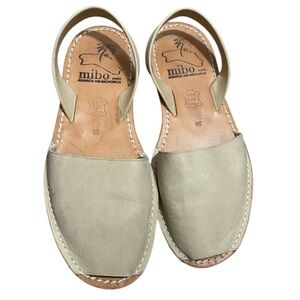 MIBO  Avarcas Classic Taupe Leather Slingback Sandals Size 39